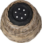 Kouboo Rattan Kobo Indoor Outdoor Planter Basket with Ear Handles Plastic Pot Large 5 Gallon Soil Capacity