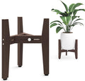 LUE BONA HDPS Plant Stand Indoor Outdoor, Adjustable Mid Century Modern Stand for Plants 8-12 Inch Pots, Coffee Brown