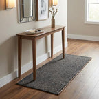 Charcoal Gray 2X4 Jute Rug Braided Construction - Farmhouse Woven Carpet - Mid-Century Modern Floor Covering for Entryway or Kitchen, 2' x 4'