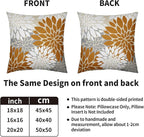 Mustard Yellow White Grey Gray Pillow Covers 20X20 Inch Set of 2, Modern Dahlia Floral Print Decorative Throw Pillow Covers Outdoor Farmhouse Cushion Case for Home Couch Sofa Bed Decoration