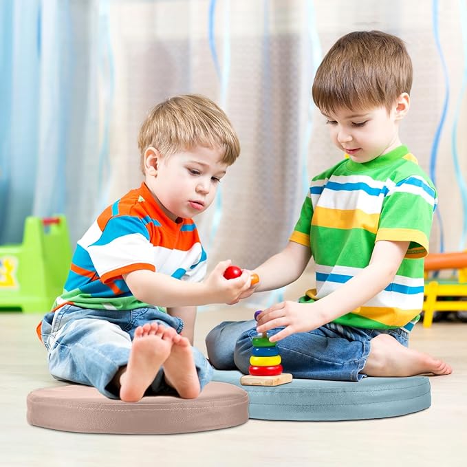 Juexica 4 Pcs Extra Thick Flexible Seating Floor Cushions Assorted Colored Pillow Floor Cushions for Classroom Soft Flexible Seating for Kids Learning Sitting Daycare School Chair (Boho Colors)