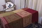 AIVIA Boho Sofa Couch Throw Blanket Futon Slipcover, Recliner Chair Throws Sofa Cover Colorful Chenille Woven Bohemian Decor - 60" x 75" Green Wine Red