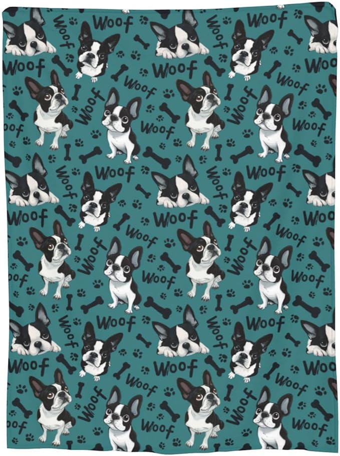 Dog Throw Blanket Soft Flannel Blanket 60"x50" in Bed Blanket Home Decor for Room Sofa Couch All Season
