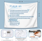 LIANGW Bible Verses Christian Tapestry, Inspirational Christian Tapestry for Women, Bible Blue Bow Aesthetic for Girls Bedroom or Dorm Room， Based Blue Room Decor Aesthetic 50x60 inches