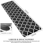 WISELIFE Anti Fatigue Floor Mat - 4/5 Inch Thick Kitchen Mat Non Slip Waterproof Heavy Duty Ergonomic Comfort Mat Durable for Home, Office, Sink, Laundry,(22" x 72", Black)