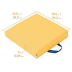 ECR4Kids SoftZone Square Floor Cushions with Handle, Flexible Seating, Yellow, 6-Piece