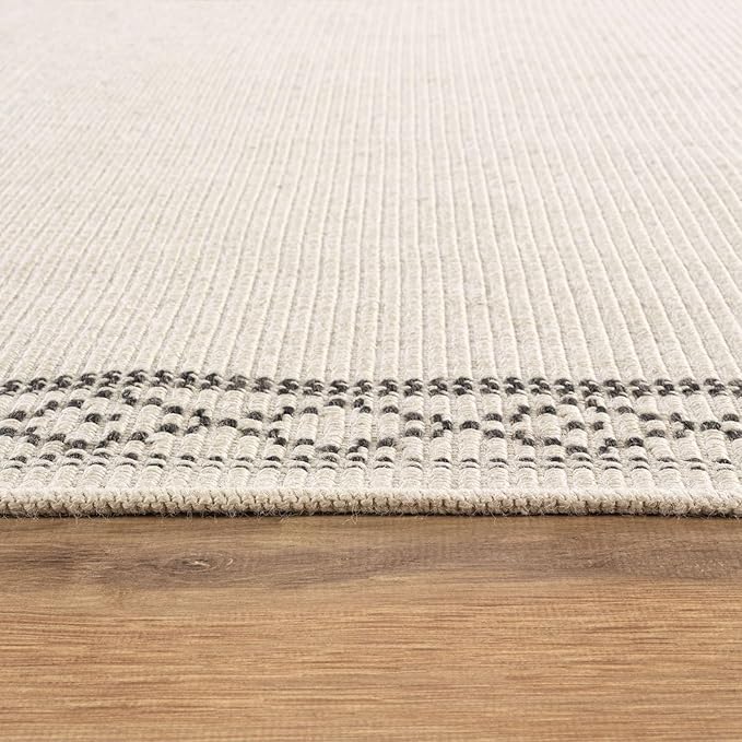 Easy Jute Rugs 10x14 Frame Bone Color Living Room Indoor Outdoor Area Rug for Patio and Kitchen Rug High Traffic Washable Easy to Clean Solid Boho Woven Design Carpet (10 x 14)