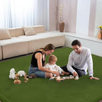 Baby Play Mat for Floor Nursery Muscle Area Rug Playroom Rug 47"x47" Memory Foam 1.3" Thick Crawling Mat for Babies,Toddlers, Infants,Kids(Moss Green)
