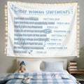 LIANGW Blue Bible Verses Christian Tapestry, Based Blue Room Decor Aesthetic, Inspirational Christian Tapestry for Women, Bible Aesthetic for Girls Bedroom for Dorm Room 50x60 Inch