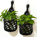 Macrame Wall Plant Hanger, Hanging Planter Basket Holder, Wall Planters for Indoor Plants, for Up to 4 Inch Pot (Black, 4-Inch)