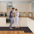 HappyTrends Kitchen Mat,17.3"x28"+17.3"x60" Chocolate, Cushioned Comfort Anti-Fatigue Waterproof Floor Mat Kitchen Rugs, Thick Perfect Ergonomic Foam Standing mat for Kitchen, Home, Office, Laundry