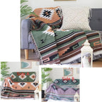 Lqprom Southwest Throw Blankets Aztec Southwestern Throws Cover Boho Native American Blankets for Gift Sofa Table Bed Living Room Decor Outdoor Camping Picnic Tent Beach Car Traveling 51"x63"