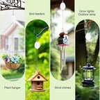 2026New 3Pcs Retractable Plant Hanger with Leaf Texture,44Lbs Load Capacity,Auto Lock,Adjustable Hook for Hanging Plants,Bird Feed,Wind Chimes,Garden Pots,Rust-Proof Stainless Steel,White