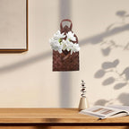 Luxshiny Rustic Style Woven Wall Storage Basket 12.20X6.69X2.55In Hanging Organizer for Flowers Plants Kitchen Bathroom Decorative and Versatile Storage