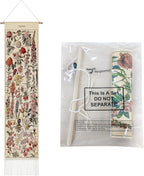 Tegeme Vintage Tapestry 52 x 13 Inch, Long Vertical Wall Hanging Reference Illustrative Botanical Tassel Tapestry for Bedroom Living Room Home Decoration(Flower)