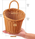 5 Pack 6.7 x 6 inch Woven Hanging Fruit Basket, Wall Hanging Wicker Baskets, Wall Fruit Wicker Basket for Kitchen, Planter, Vegetable & Fruit, Boho Home Decor