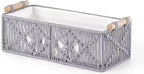 Macrame Storage Basket Boho Decor Baskets for Organizing Woven Decorative Basket for Countertop Toilet Paper Basket Toilet Tank Top Shelf Basket with Handle Bathroom Decor Nursery Gray