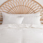 JELLYMONI Pillowcases Body Size White 1 Pack Boho Striped Bed Pillow Covers 20x54in Polyester Envelope Pillow Shams Tufted Bohemian Textured (Pillows are not Included)