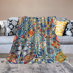 Boho Floral Throw Blanket Colorful Bohemian Mandala Blanket for Sofa Bed Couch Chair Or Dorm 30"x40"