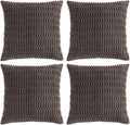 Fancy Homi 4 Packs Boho Dark Brown Decorative Throw Pillow Covers 26x26 Inch for Living Room Couch Bed Sofa, Rustic Modern Farmhouse Home Decor, Soft Plush Corduroy Cute Square Cushion Case 66x66 cm