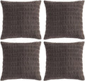 Fancy Homi 4 Packs Boho Dark Brown Decorative Throw Pillow Covers 16x16 Inch for Living Room Couch Bed Sofa, Rustic Modern Farmhouse Home Decor, Soft Plush Corduroy Cute Square Cushion Case 40x40 cm