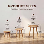 Bamworld Plant Stands Indoor 3 Pack Single Plant Stand for Multiple Plants Corner Plant Stool Wooden Plant Stands for Patio Garden Balcony Living Room Bedroom(Nature)