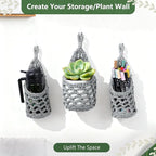 Macrame Wall Plant Hanger, Hanging Planter Basket Holder, Wall Planters for Indoor Plants, for Up to 4 Inch Pot (Grey, 4-Inch)