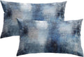 Britimes Throw Pillow Covers Modern Home Art Decor, 12 x 20 Inches Set of 2 Pillow Cases Decorative, Abstract Oil Painting Pillowcases for Bedroom, Living Room, Navy Blue Accent