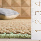 SAFAVIEH Area Rug 6x9 - Cape Cod Collection - Green & Natural, Handmade Jute & Cotton, Ideal for Living Room, Bedroom, Dining Space (CAP236Y)