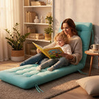 Long Floor Cushion Large Floor Cushion with Brushed Cotton 74.8 x 27.5 x 3.15 in Jumbo Lounger Pillow for Outdoor Indoor Bay Window Meditation Yoga Reading Sleeping(1 Pc,Cyan)