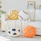 Volleyball Pillow,12" Volleyball Shaped Pillow Floor Cushion Seating Cushion with Faux Rabbit Fur,Round Ball Throw Pillow Room Décor for Sofa Couch Living Room