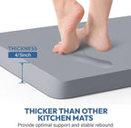 4/5 Inch Thick Kitchen Mat - Cushioned Anti Fatigue Mats for Kitchen Floor - Easy to Clean, Waterproof, Non-Slip Kitchen Rug for Sink, Office, Kitchen (24''x70'' Grey)