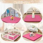 Waterproof Baby Play Mat for Floor Memory Foam 50 * 50 Cushion Playpen Playmat Tummy Time Nursery Rug Thick Pad Create Soft & Safe Area for Infants,Toddler,Kids,Hot Pink