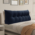 WOWMAX 80% Cotton & 20% Linen Blend Headboard Pillow – California King Size Reading Wedge Backrest for Bed, Handmade Firm Support Bolster Cushion with Removable Cover, Premium Bed Rest Pillow, Blue