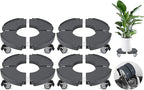 ToLanbbt 4 Pack Plant Caddy Stands with 360° Wheels Adjustable 15-22 in Rolling Stands Heavy Duty Large Plant Carts Dolly with Casters 440lbs Capacity for Large Planter, Garden Pot, Flower Pot, Gray