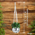 Macrame Plant Hanger with Short Rope (No Tassel) - 35 Inch - Cotton Macrame Cord for Boho Decor Flower Pots - Bohemian Chic Home Decor, Simple Indoor Outdoor Hanging Houseplants or Terrarium | 1 Pack