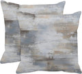 Britimes Throw Pillow Covers Modern Home Art Decor, 18 x 18 Inches Set of 2 Abstract Oil Painting Pillowcases for Bedroom, Living Room, Cushion Couch Sofa, Abstract Beige Grey Blue