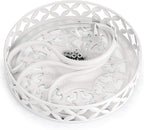 OwnMy Metal Round Plant Stand Rustproof Iron Flower Pot Holder, Indoor Outdoor Plant Stand Heavy Duty for Home, Garden, Patio, Modern Plant Stands Display Potted Rack (White)