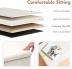 B FSOBEIIALEO Small Storage Ottoman Cube Sherpa Ottomans Foot Rest, Foldable Boucle Ottoman Bench, Faux Teddy Fur, Cream White 30"x15"x15"