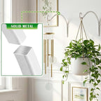Hanging Plant Brackets Outdoor: 50lbs Weight Capacity - Hanging Plant Hangers Wall Hooks 2 Packs, 12-Inch Wall Mount Brackets for Bird Feeder, Flower Baskets, White