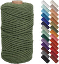 NOANTA Olive Green Macrame Cord 3mm x 109yards, Colored Macrame Rope, Cotton Rope Macrame Yarn, Colorful Cotton Craft Cord for Wall Hanging, Plant Hangers, Crafts, Knitting