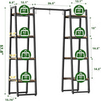 Simple Trending Plant Stand Indoor with Grow Lights, 4 Tier Large Hanging Plant Shelf for Plants Multiple, Metal Ladder Display Holder for Home Patio, Black