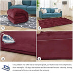 Baby Play Mat for Floor Nursery Muscle Mat Area Rug Playroom Rug 50"x50" Memory Foam 1.3" Thick Crawling Mat for Babies,Toddlers, Infants,Kids (Burgundy)
