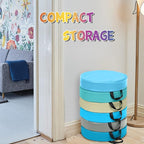 Costzon 6-Piece 15 inch Kids Floor Cushion, 3" Thick Waterproof Daycare Preschool Round Foam Cushion with Handle for Toddlers, Soft Flexible Seating for Classroom, Home, Kindergarten or Nursery