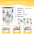 Baby Nursery Laundry Basket, Toybox for Boys Girls Room, Cute Blue Bear Laundry Basket Hamper Waterproof Collapsible Clothes Toys Storage Bin Organizer for Kids Room Playroom Bedroom Bathroom