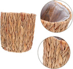 Cabilock Storage Basket Lid Handmade Plant Basket Seagrass Straw Garden Containers for Indoor Outdoor Decorative Flower Pots