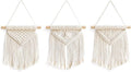 Mkono Boho Wall Decor Mini Macrame Wall Hanging Art 3 Pack Cute Christmas Tree Decoration for Living Room Bedroom Bathroom Teen Girls Room Dorm Home Office Gift Idea, 8''W x 9''H, Small
