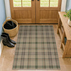 3x4 Washable Rug Indoor Door Mat - Large Entryway Rug, Non Slip Farmhouse Decor for Kitchen Floor, Non Shedding Easy Jute Beige & Sage Decor