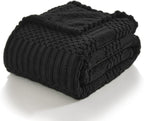 lifein Throw Blanket for Couch-Black Boho Throw Blanket, Soft Fleece Plush Lightweight Blankets&Throws for All Seasons, Fuzzy Decorative Blankets for Livingroom Bed Sofa Chair (50x60, Black)
