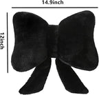 Throw Pillows Bow Pillow Butterfly Shaped Decorative Cute Pillows for Bed Sofa Home Decor,Black 14.5 * 12inch